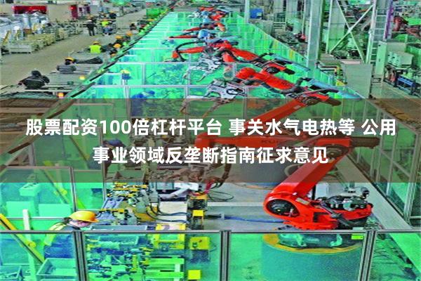 股票配资100倍杠杆平台 事关水气电热等 公用事业领域反垄断